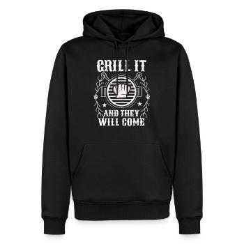 BBQ -Raucher Fleisch Grillen Lustiger - Männer Premium Bio Hoodie - Schwarz - Vorne - Nico (187cm)