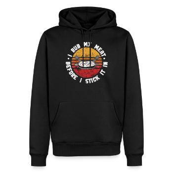 BBQ -Raucher Fleisch Grillen Lustiger - Männer Premium Bio Hoodie - Schwarz - Vorne - Nico (187cm)