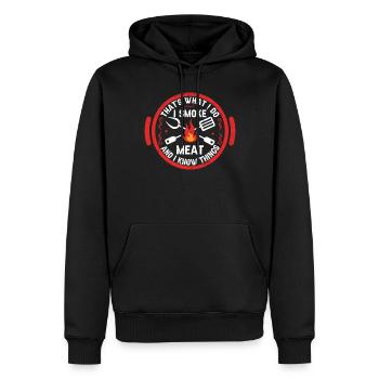 BBQ -Raucher Fleisch Grillen Lustiger - Männer Premium Bio Hoodie - Schwarz - Vorne - Nico (187cm)