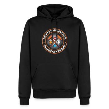 Joueur de croquet - Prévisions d’aujourd’hui 100% de chances de C - Sweat à capuche Premium bio Homme - noir - Devant - Nico (187cm)