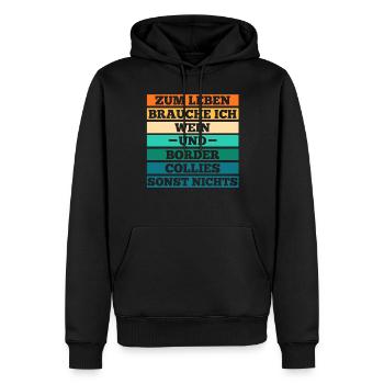 Wein Hund Border Collie - Männer Premium Bio Hoodie - Schwarz - Vorne - Nico (187cm)
