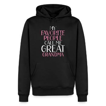 Great Grandma Gifts - Men’s Premium Organic Hoodie - black - Front - Nico (187cm)