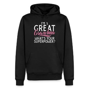 Great Grandma Gifts - Men’s Premium Organic Hoodie - black - Front - Nico (187cm)