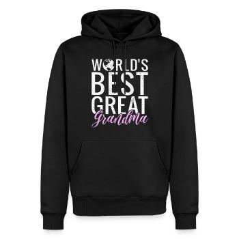 Great Grandma Gifts - Men’s Premium Organic Hoodie - black - Front - Nico (187cm)