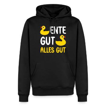 Ente gut alles gut lustige Enten Sprüche süße Ente - Männer Premium Bio Hoodie - Schwarz - Vorne - Nico (187cm)