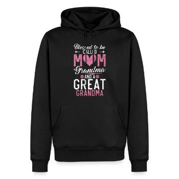 Great Grandma Gifts - Men’s Premium Organic Hoodie - black - Front - Nico (187cm)