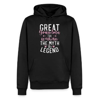 Great Grandma Gifts - Men’s Premium Organic Hoodie - black - Front - Nico (187cm)