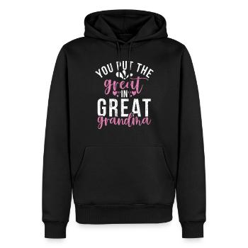 Great Grandma Gifts - Men’s Premium Organic Hoodie - black - Front - Nico (187cm)