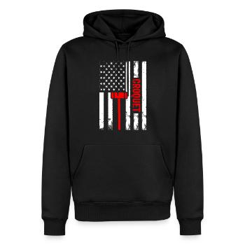 Croquet US Flag Croquet Player - Männer Premium Bio Hoodie - Schwarz - Vorne - Nico (187cm)