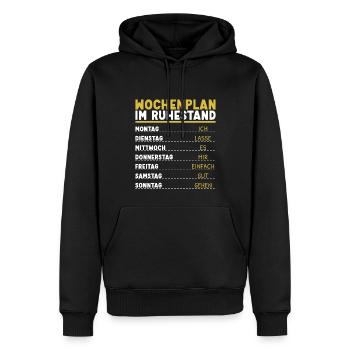 Wochenplan Rentner Ruhestand Personalisierbar Opa - Männer Premium Bio Hoodie - Schwarz - Vorne - Nico (187cm)