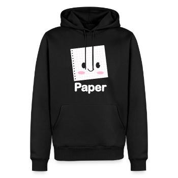 Ciseaux Papier Pierre Drôle Groupe Kawaii - Sweat à capuche Premium bio Homme - noir - Devant - Nico (187cm)