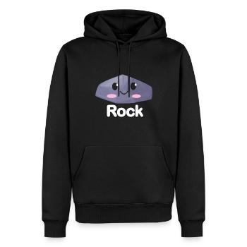 Ciseaux Papier Pierre Drôle Groupe Kawaii - Sweat à capuche Premium bio Homme - noir - Devant - Nico (187cm)