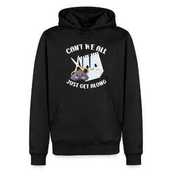 Ciseaux Papier Pierre Drôle Groupe Kawaii - Sweat à capuche Premium bio Homme - noir - Devant - Nico (187cm)