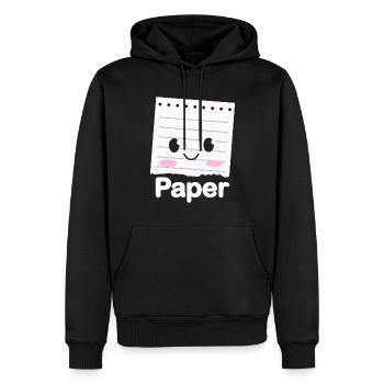 Ciseaux Papier Pierre Drôle Groupe Kawaii - Sweat à capuche Premium bio Homme - noir - Devant - Nico (187cm)