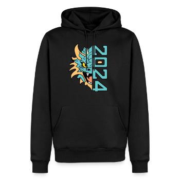 Drache 2024 Chinesisches Neujahr Jahr des Drachen - Männer Premium Bio Hoodie - Schwarz - Vorne - Nico (187cm)