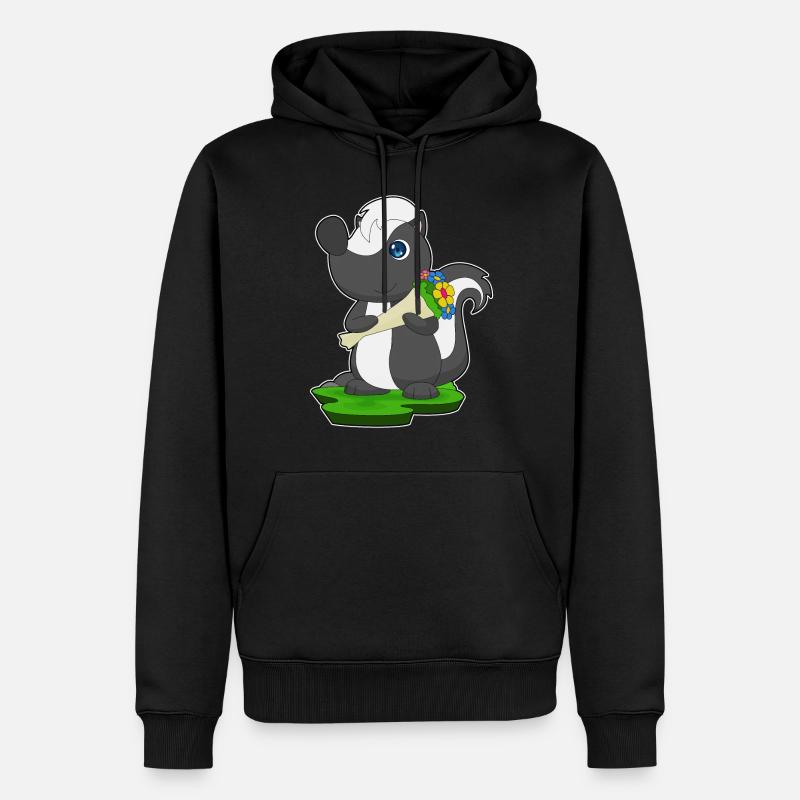 Skunk Bouquet Fleurs - Sweat à capuche Premium bio Homme - noir