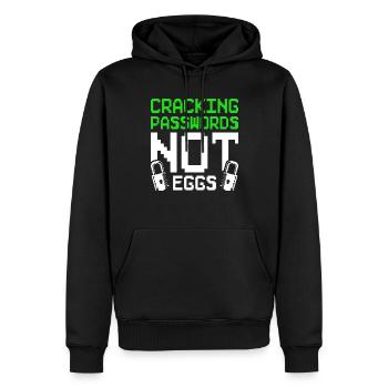 Ethical Hacker Cracking Passwords Not Eggs - Men’s Premium Organic Hoodie - black - Front - Nico (187cm)