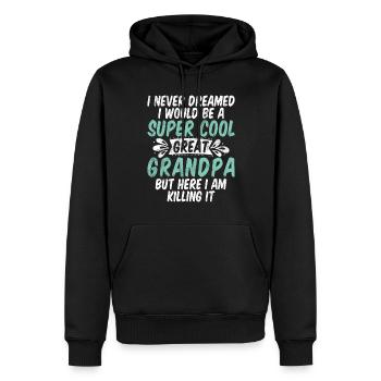 Cadeaux arrière-grand-père - Sweat à capuche Premium bio Homme - noir - Devant - Nico (187cm)