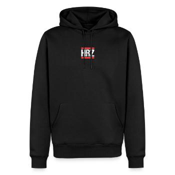 Harz - Männer Premium Bio Hoodie - Schwarz - Vorne - Nico (187cm)
