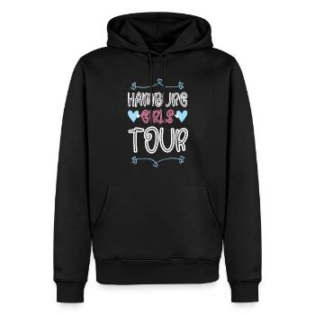 Hamburg Girls Tour Herz - Männer Premium Bio Hoodie - Schwarz - Vorne - Nico (187cm)