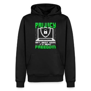 Hacker éthique Liberté de la vie privée - Sweat à capuche Premium bio Homme - noir - Devant - Nico (187cm)