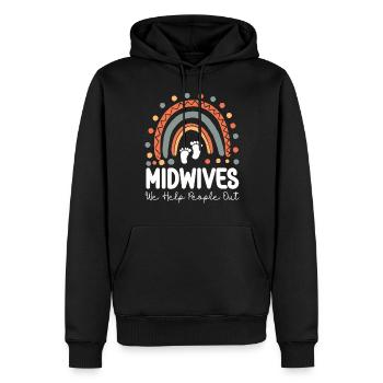 Nurse Midwife Birth Worker Pun - Men’s Premium Organic Hoodie - black - Front - Nico (187cm)