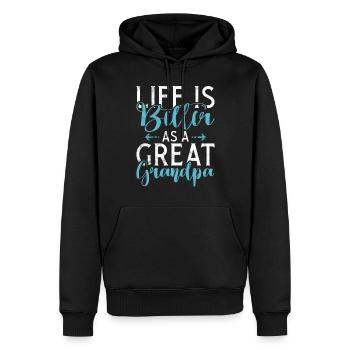 Cadeaux arrière-grand-père - Sweat à capuche Premium bio Homme - noir - Devant - Nico (187cm)