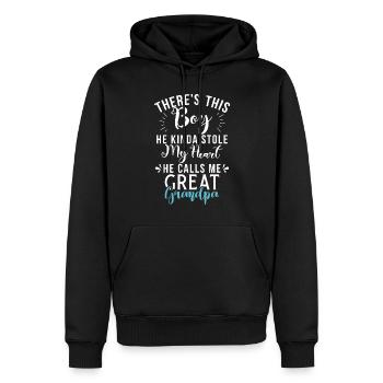 Cadeaux arrière-grand-père - Sweat à capuche Premium bio Homme - noir - Devant - Nico (187cm)
