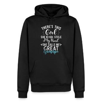 Cadeaux arrière-grand-père - Sweat à capuche Premium bio Homme - noir - Devant - Nico (187cm)
