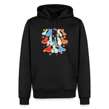 Groovy Bridal Wedding Party Bridal Flower Flowers - Men’s Premium Organic Hoodie - black - Front - Nico (187cm)