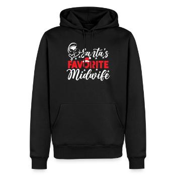 Infirmière sage-femme accoucheuse - Sweat à capuche Premium bio Homme - noir - Devant - Nico (187cm)