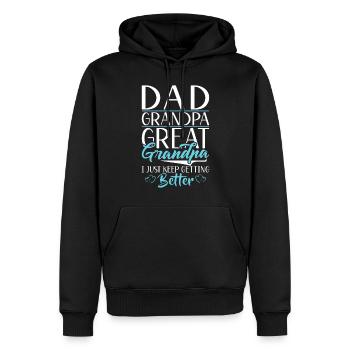 Cadeaux arrière-grand-père - Sweat à capuche Premium bio Homme - noir - Devant - Nico (187cm)