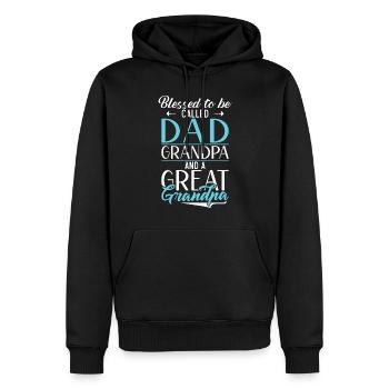 Cadeaux arrière-grand-père - Sweat à capuche Premium bio Homme - noir - Devant - Nico (187cm)
