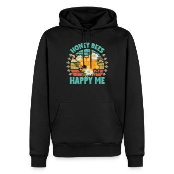 Honey Bee Webeke Hive Beekeeper Honeycomb - Men’s Premium Organic Hoodie - black - Front - Nico (187cm)