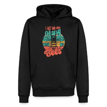 Abeille miel Webeke ruche apiculteur nid d’abeille - Sweat à capuche Premium bio Homme - noir - Devant - Nico (187cm)