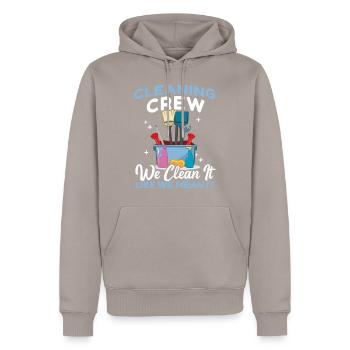 Équipe de nettoyage - Sweat à capuche Premium bio Homme - taupe - Devant - Nico (187cm)