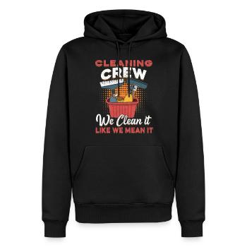 Équipe de nettoyage - Sweat à capuche Premium bio Homme - noir - Devant - Nico (187cm)