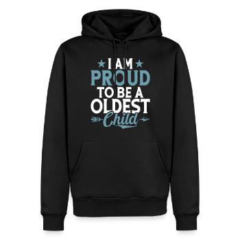 Oldest Child Gifts - Men’s Premium Organic Hoodie - black - Front - Nico (187cm)