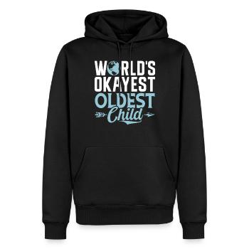 Oldest Child Gifts - Men’s Premium Organic Hoodie - black - Front - Nico (187cm)