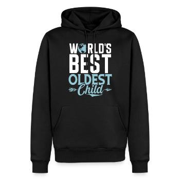 Oldest Child Gifts - Men’s Premium Organic Hoodie - black - Front - Nico (187cm)