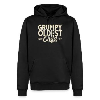 Oldest Child Gifts - Men’s Premium Organic Hoodie - black - Front - Nico (187cm)