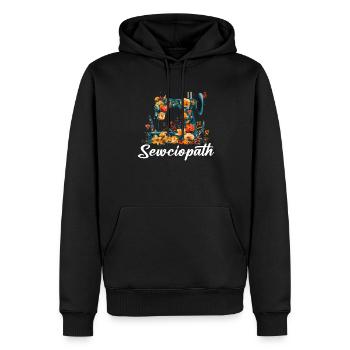Sewciopath, Quilting sewing - Männer Premium Bio Hoodie - Schwarz - Vorne - Nico (187cm)