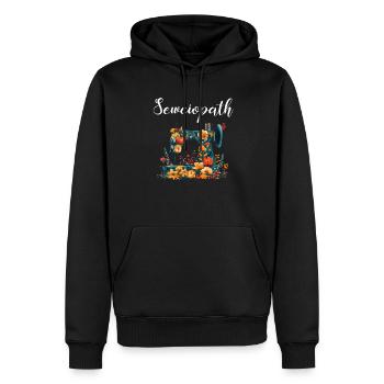 Sewciopath, Quilting sewing - Männer Premium Bio Hoodie - Schwarz - Vorne - Nico (187cm)