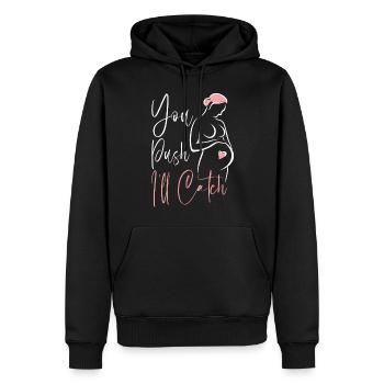 LD Labour And Delivery Nurse - Men’s Premium Organic Hoodie - black - Front - Nico (187cm)