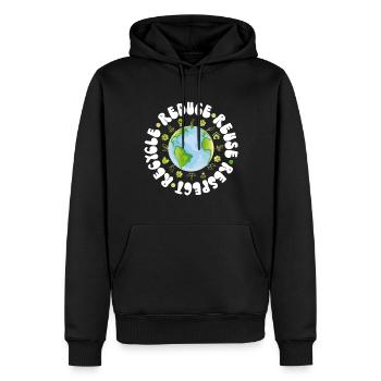 Erde Tag Groovy Hippie 70s Retro Retro - Männer Premium Bio Hoodie - Schwarz - Vorne - Nico (187cm)