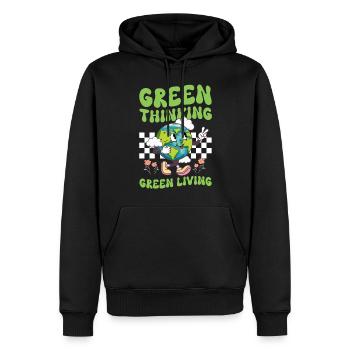 Erde Tag Groovy Hippie 70s Retro Retro - Männer Premium Bio Hoodie - Schwarz - Vorne - Nico (187cm)