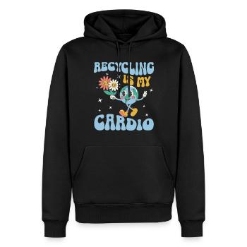 Erde Tag Groovy Hippie 70s Retro Retro - Männer Premium Bio Hoodie - Schwarz - Vorne - Nico (187cm)
