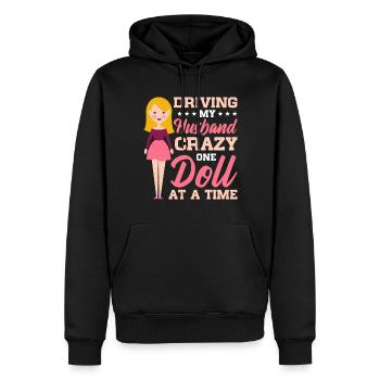 Sammlerpuppe Porzellanpuppe Antike - Männer Premium Bio Hoodie - Schwarz - Vorne - Nico (187cm)