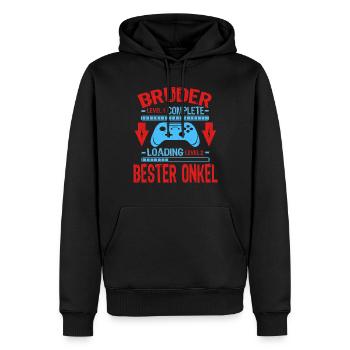 Bruder Level Complete Werdender Onkel Loading - Männer Premium Bio Hoodie - Schwarz - Vorne - Nico (187cm)