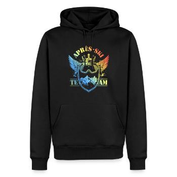 Apres Ski Team Spruch Bunt - Männer Premium Bio Hoodie - Schwarz - Vorne - Nico (187cm)